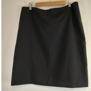 Mix By Tahari Black Lined Back Zip Close Slit Knee Length Pencil Skirt Size 16